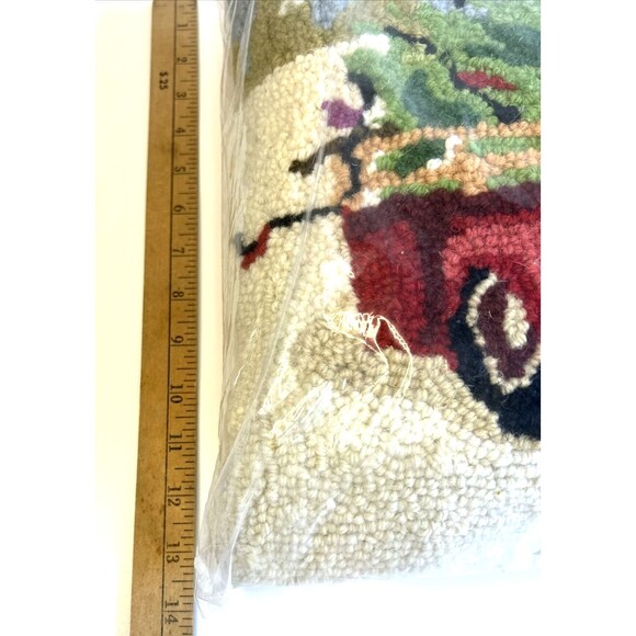 NWT Peking Handicraft Hook Pillow Holiday Christmas Theme Truck Tree Gorgeous! - Picture 8 of 8